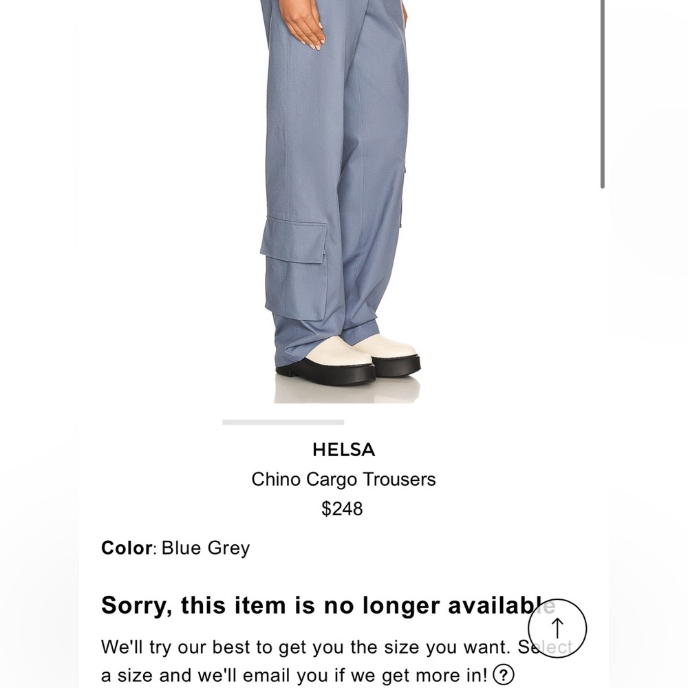 HELSA NWT Blue Gray High-Waisted Chino Cargo Trousers - Picture 11 of 11
